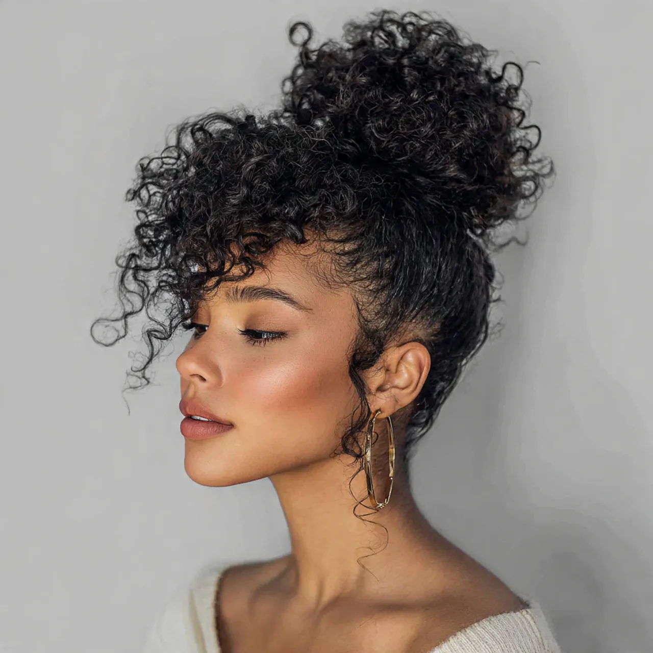 Curly High Puff