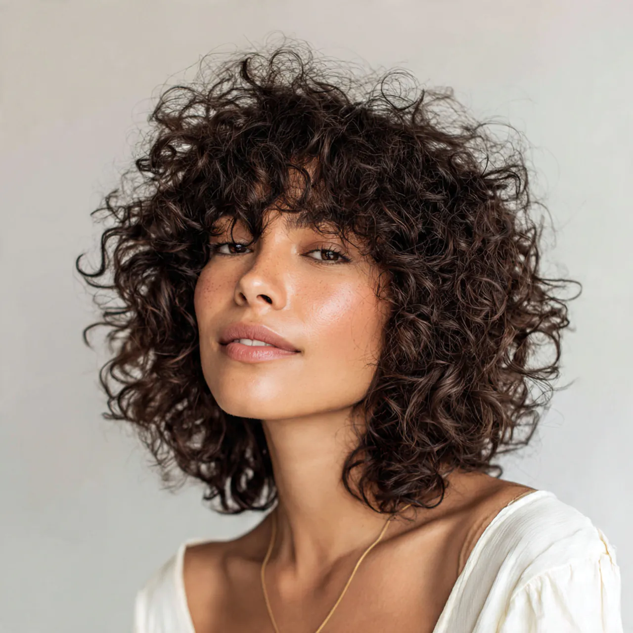 Shoulder-Length Curly Cut