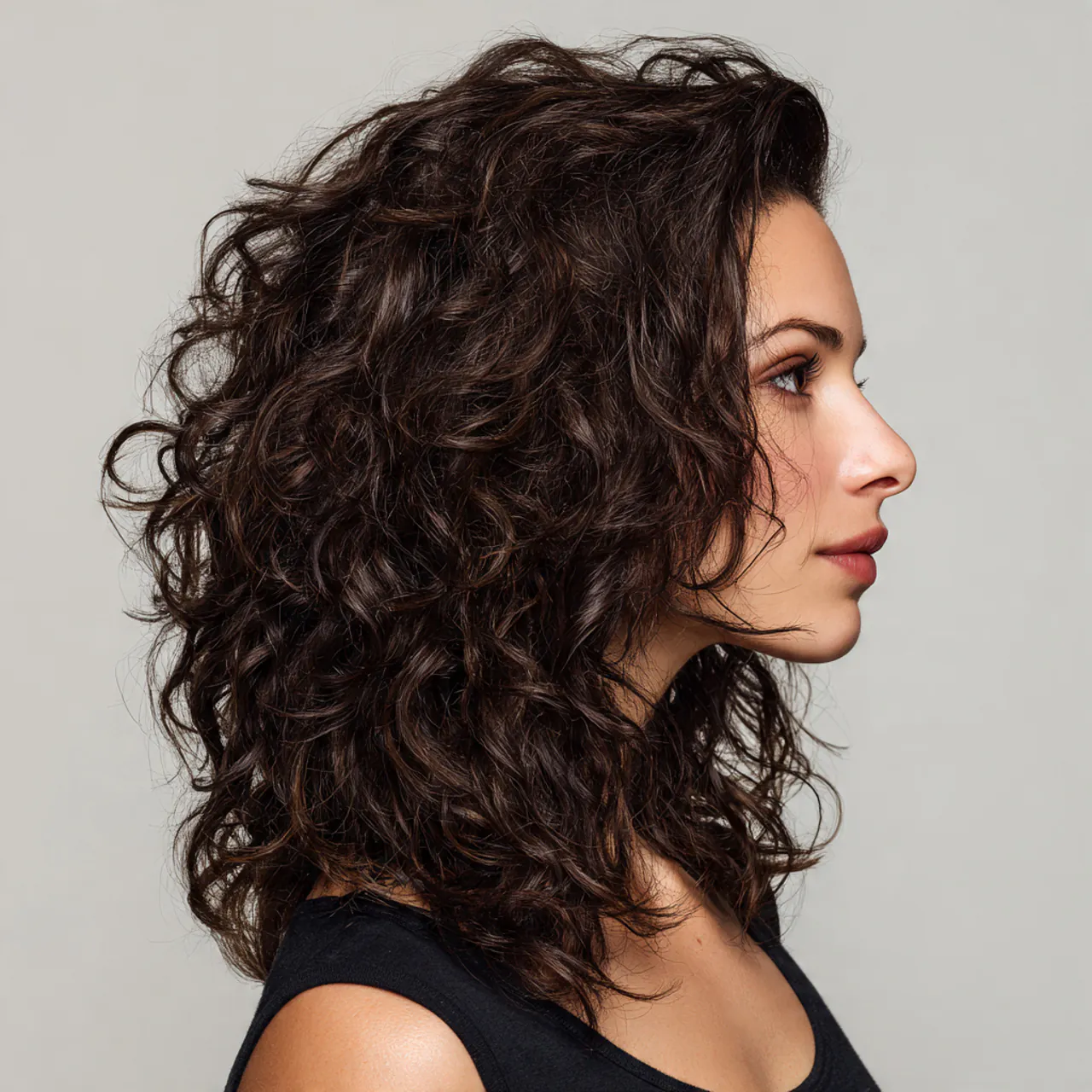 Curly Mid-Length Layers