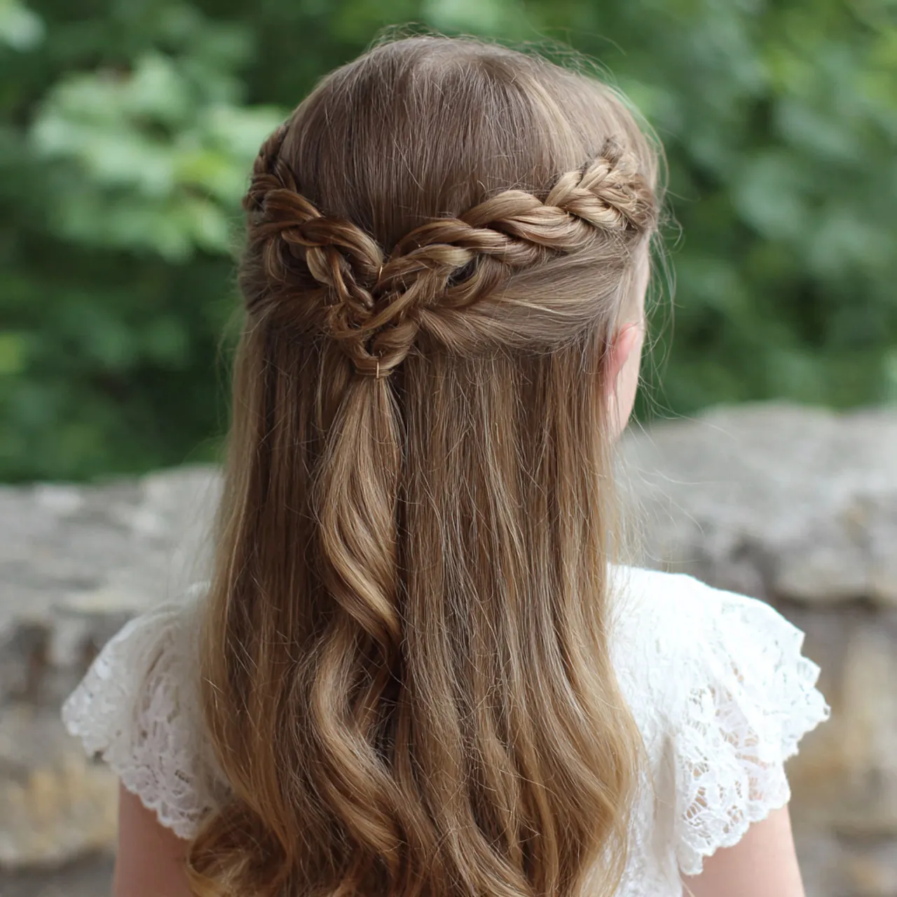 half up braided hairstyle for kids