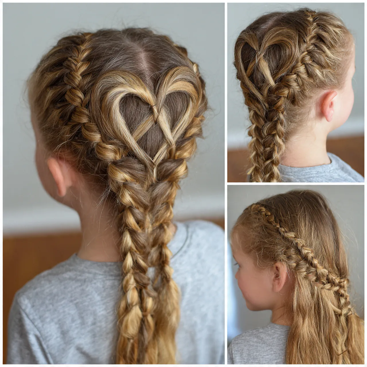 Heart Shaped Braids For Kids