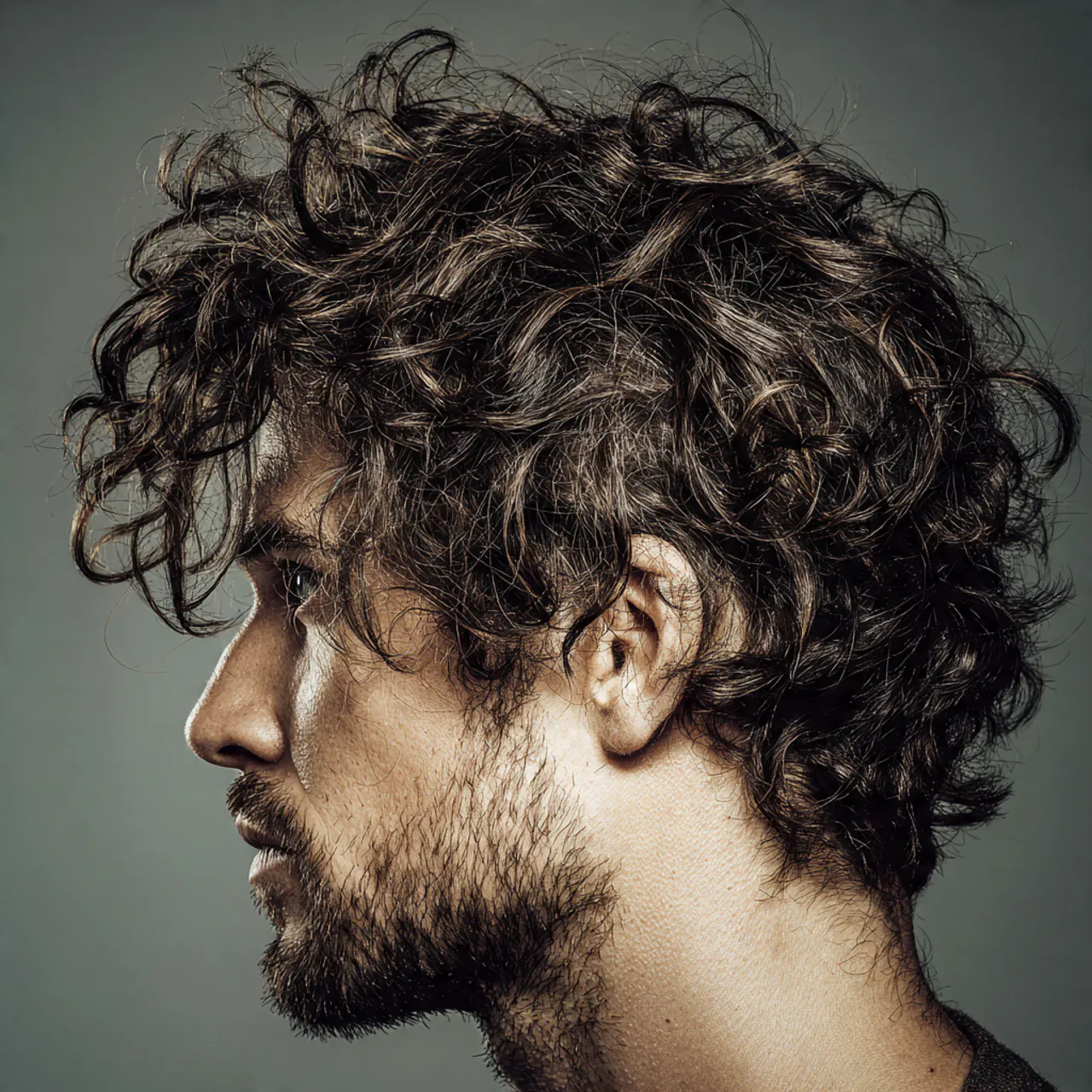 Curly Hairstyles Men: 17 Trendy Looks to Try 10 a single portrait of a man with messy curly hair h
