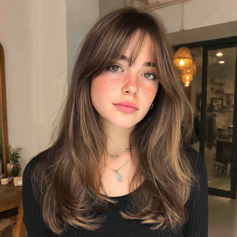 Curtain Bangs Medium Hair: 16 Trending Stylish Ideas 18 curtain bangs medium hair