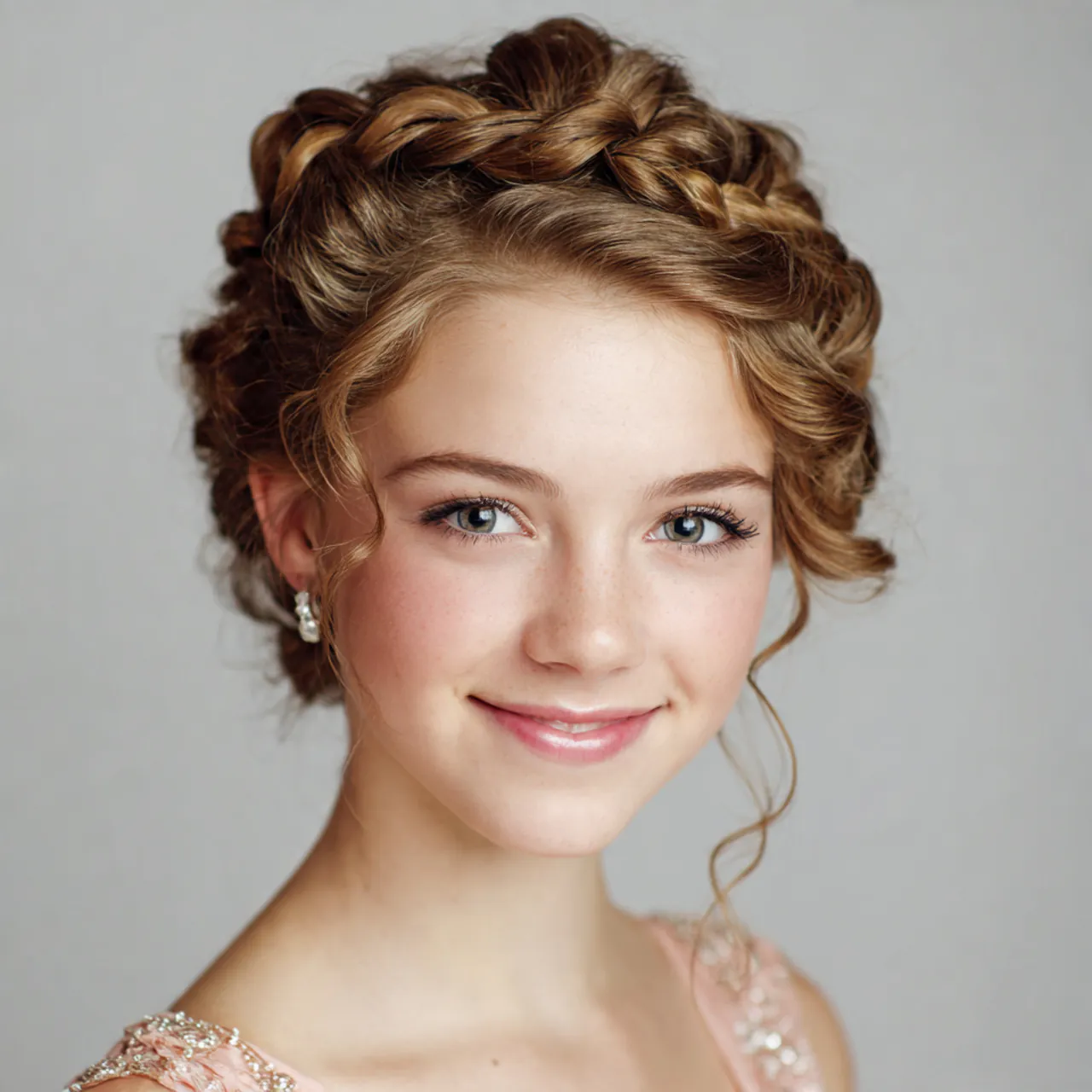 a teen age girl with updo hairstyles for prom