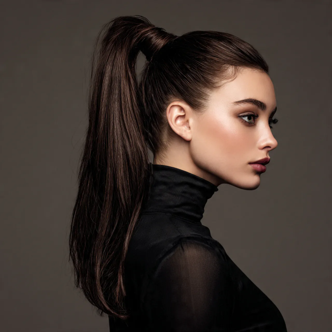 classic high ponytail hairstyle with a twist elega