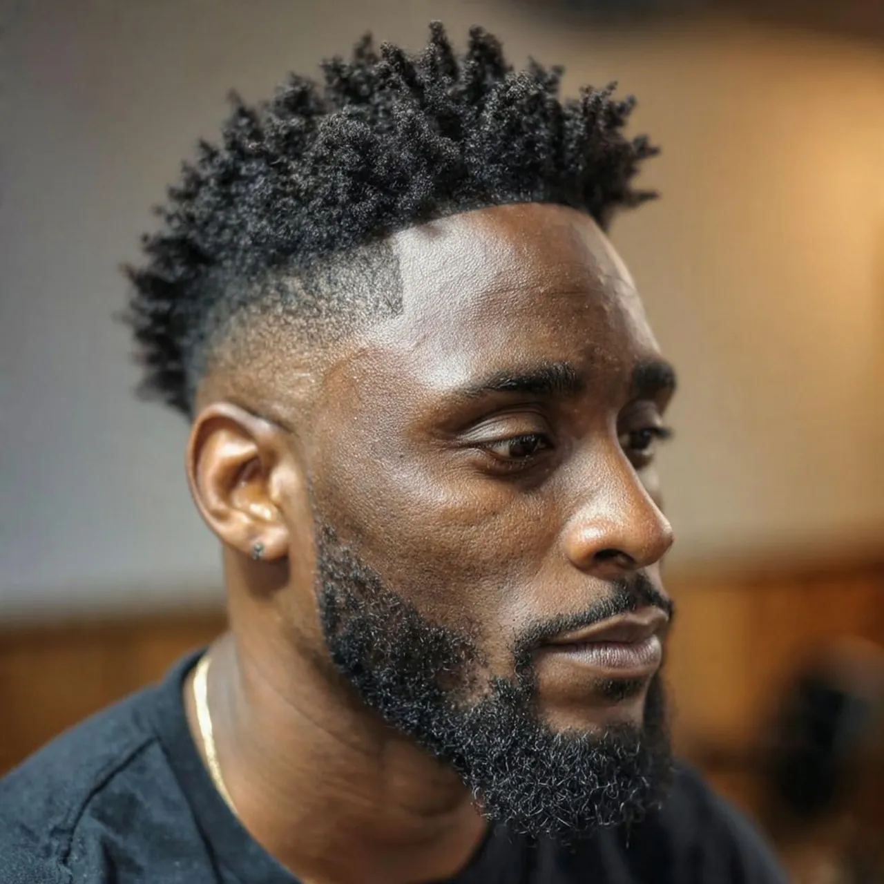 curly high top fade for men