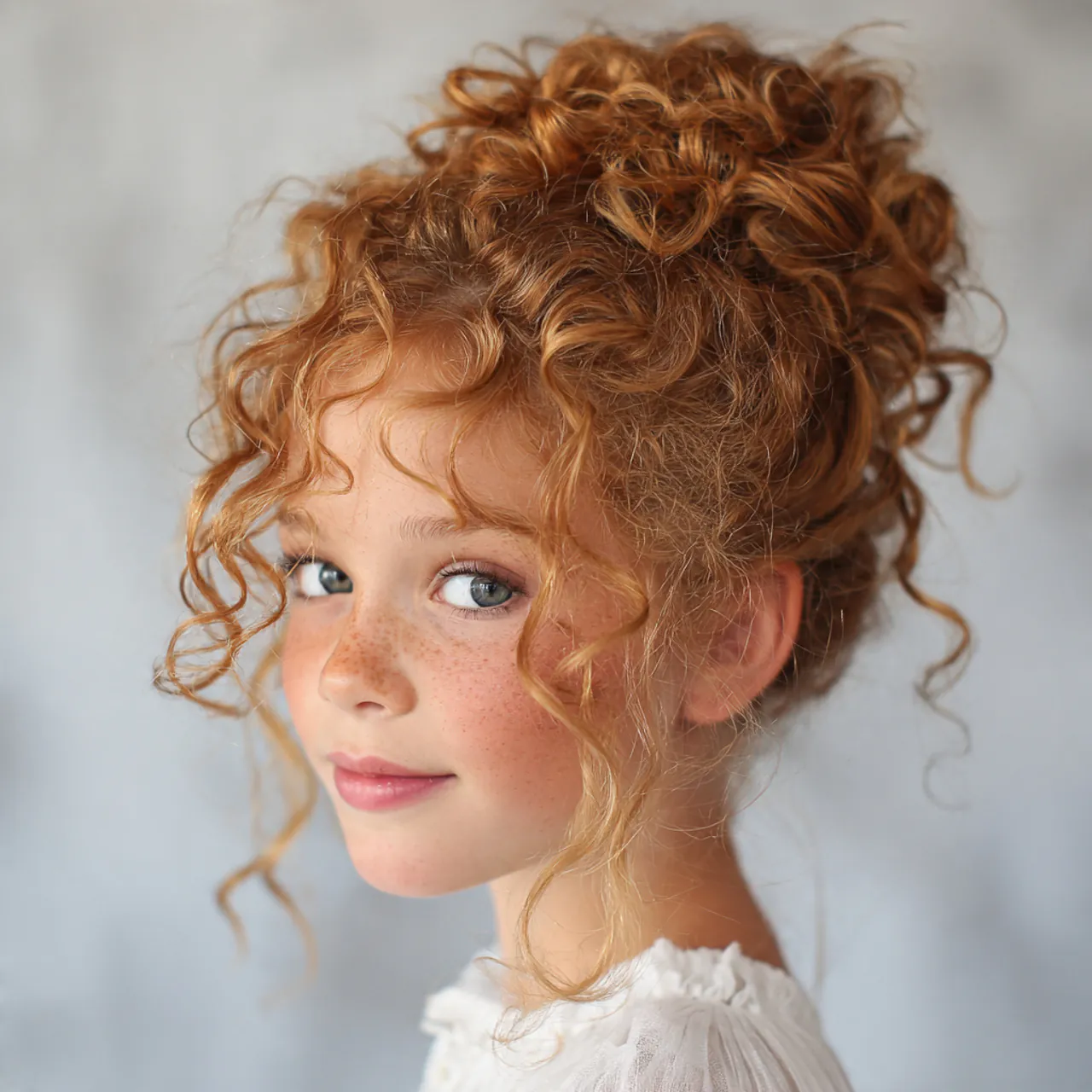 curly messy bun for school