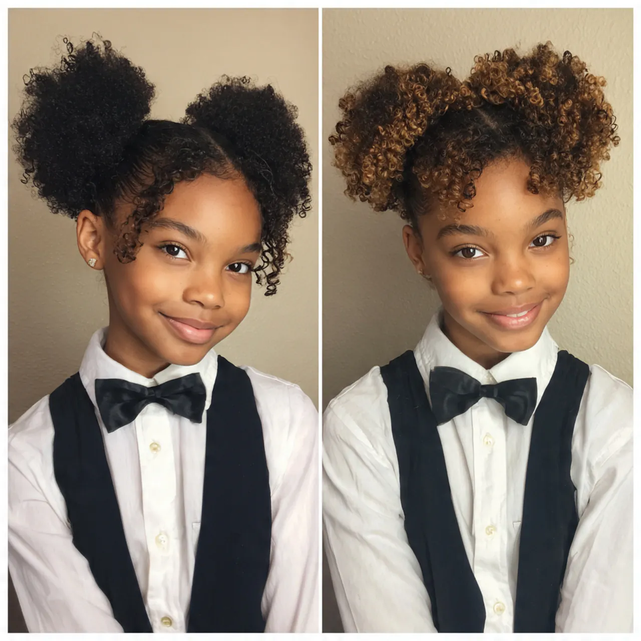 curly puff afro puff for school