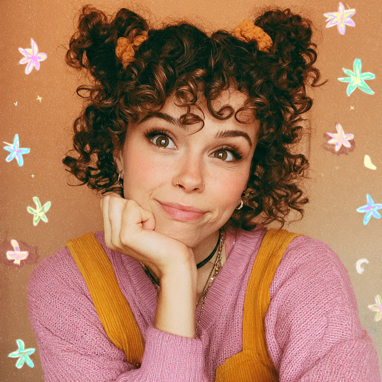 curly space buns for school