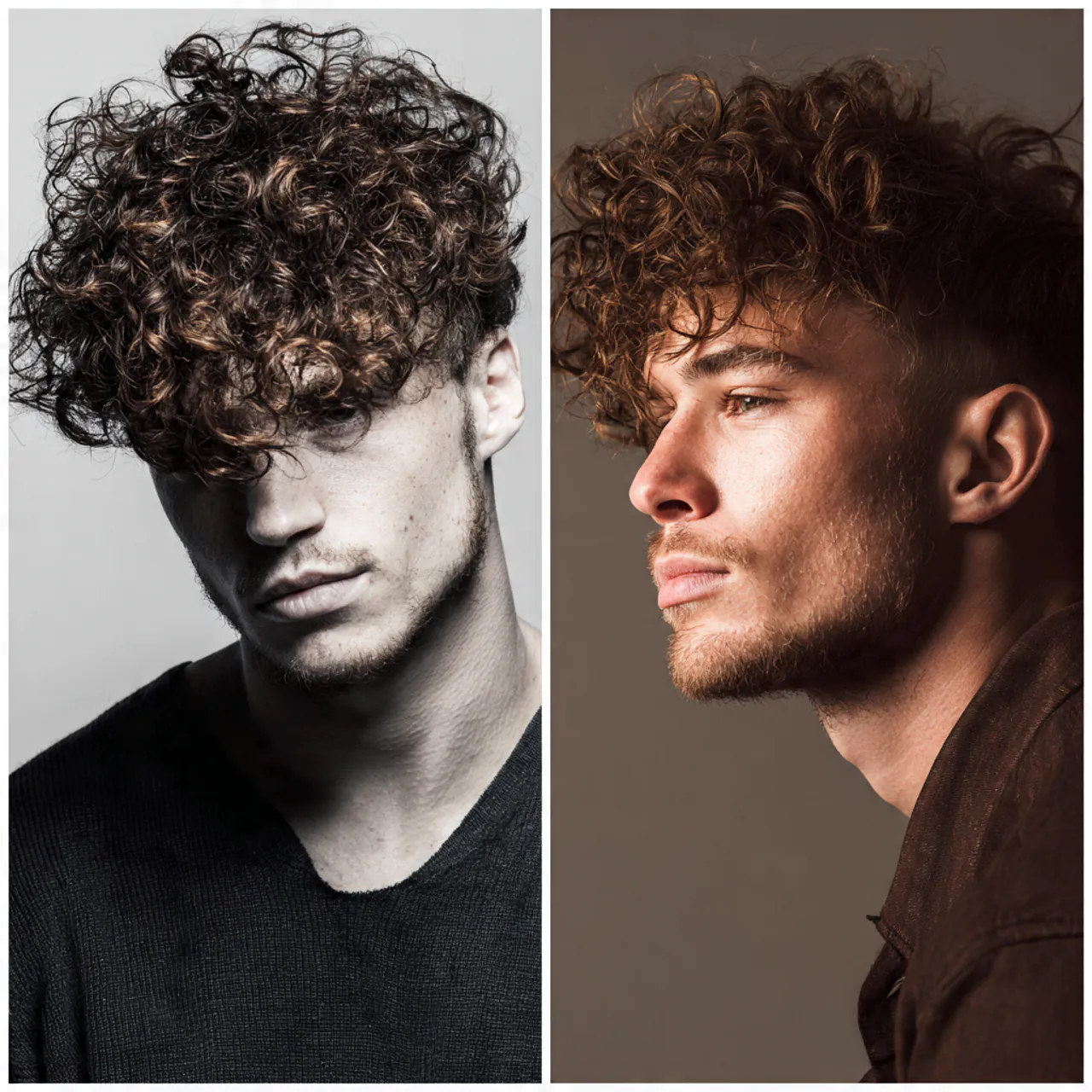 curly wolf cut men