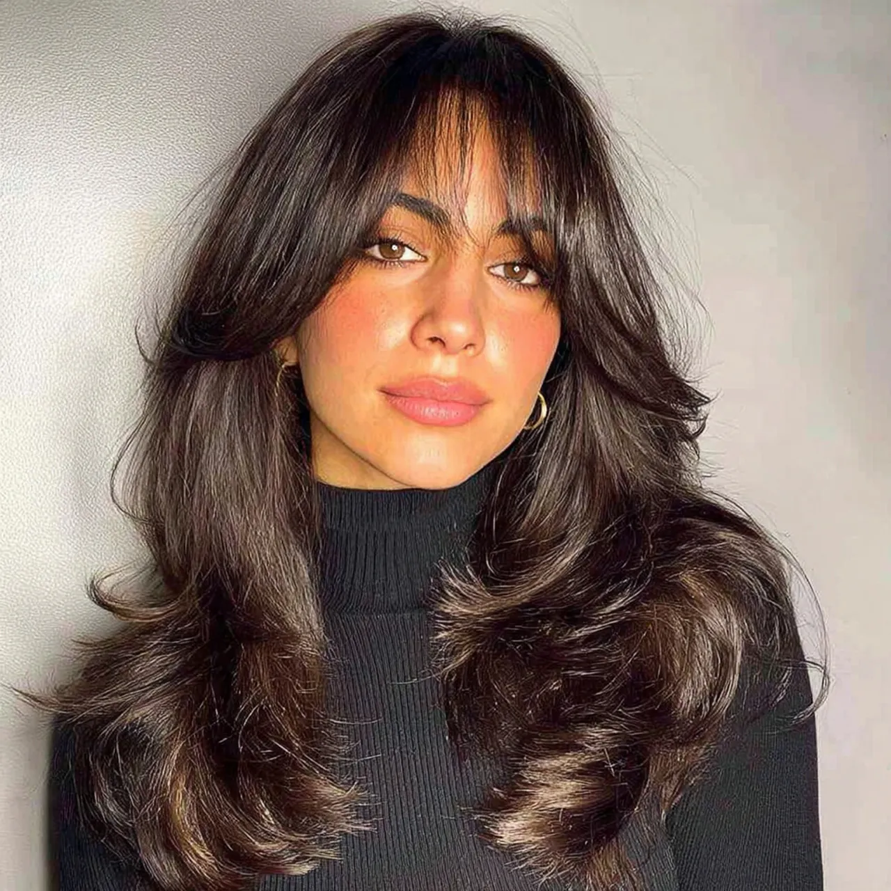 Curtain Bangs Long Hair: 13 Trending Stylish Ideas to Try 6 curtain hairbangs with voluminous blowout
