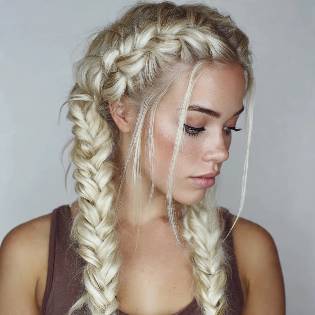 double dutch braids hairstyle 1