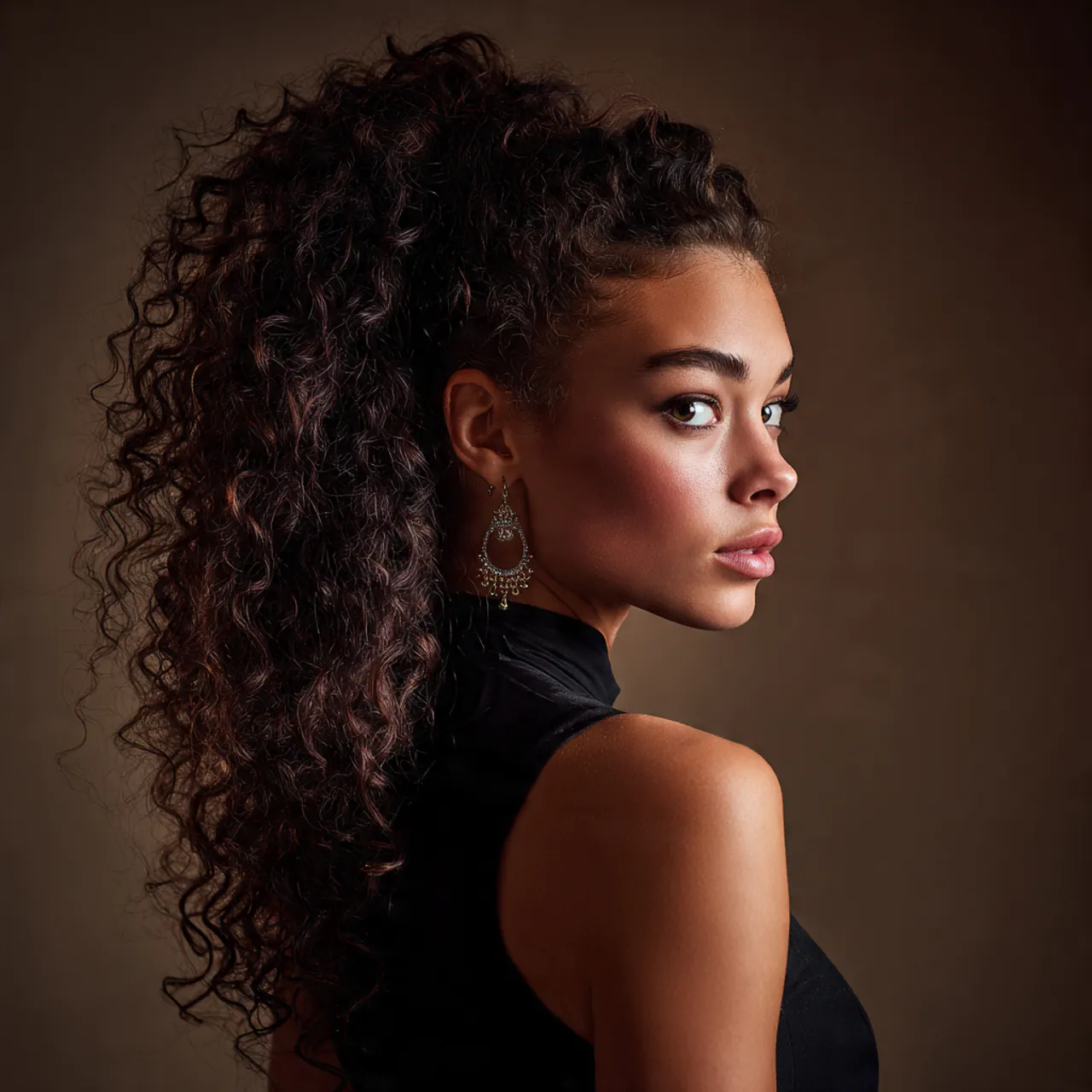 half up half down curly hairstyle voluminous natur 1