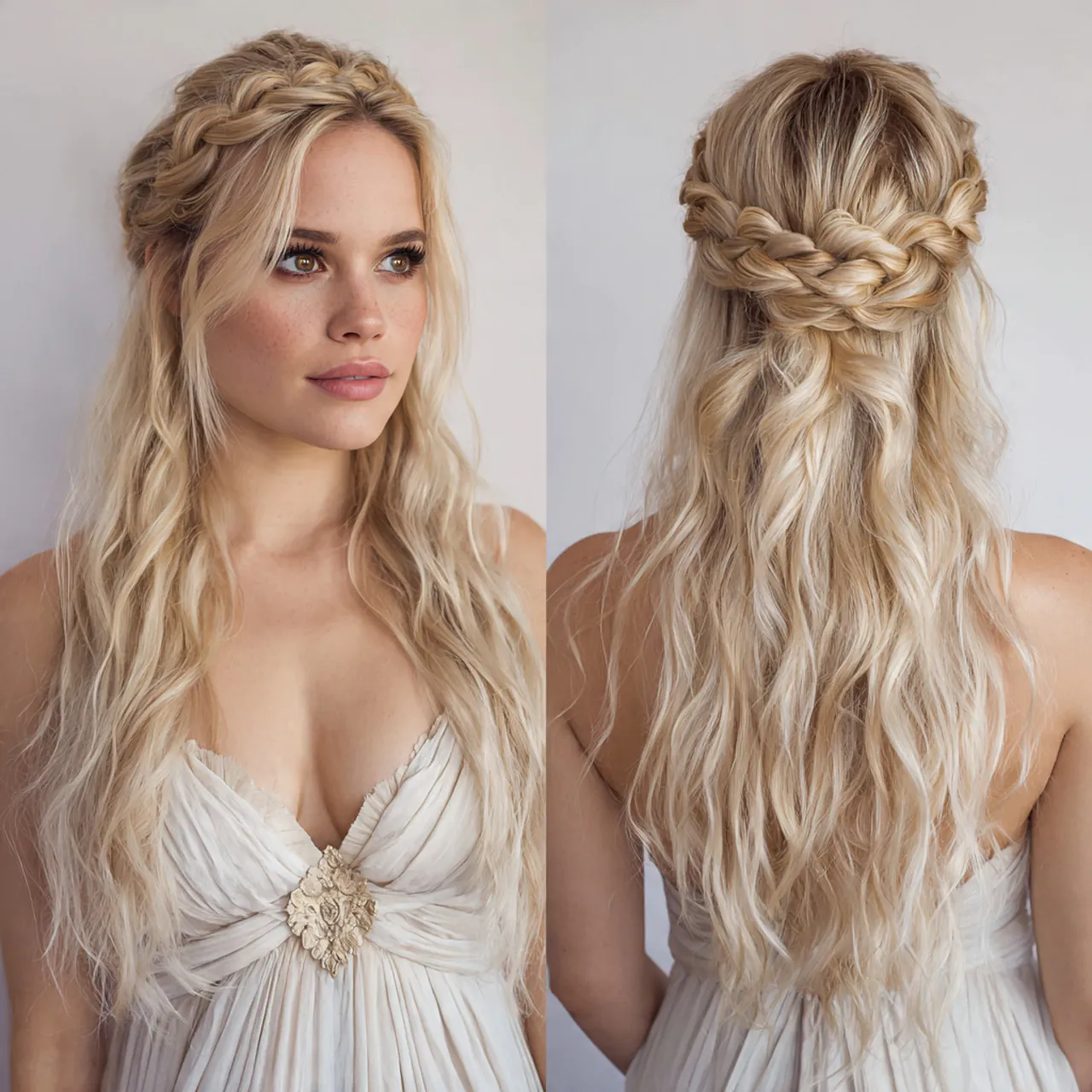 13 Cute Hairstyles for Medium Hair: Trendy & Easy Ideas 4 half up twisted crown hairstyles