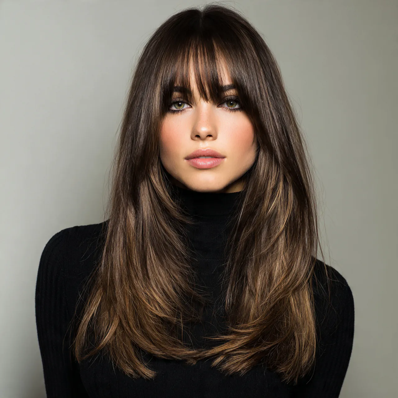 Curtain Bangs Straight Hair: 16 Sleek Style Ideas 3 long layered curtain bangs with straight hair hair