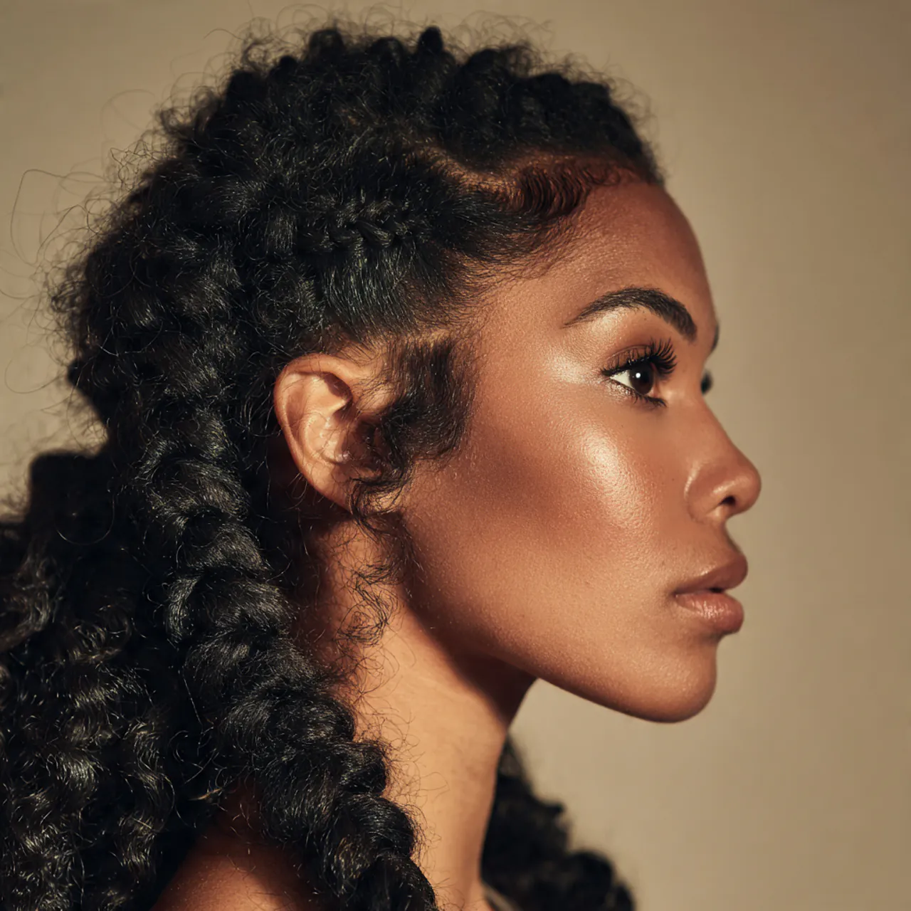 natural curly braids hairstyle single portrait bea
