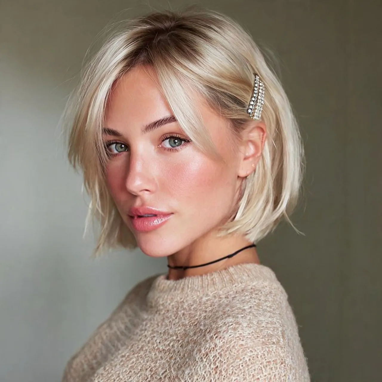 short bob with clips hairstyles