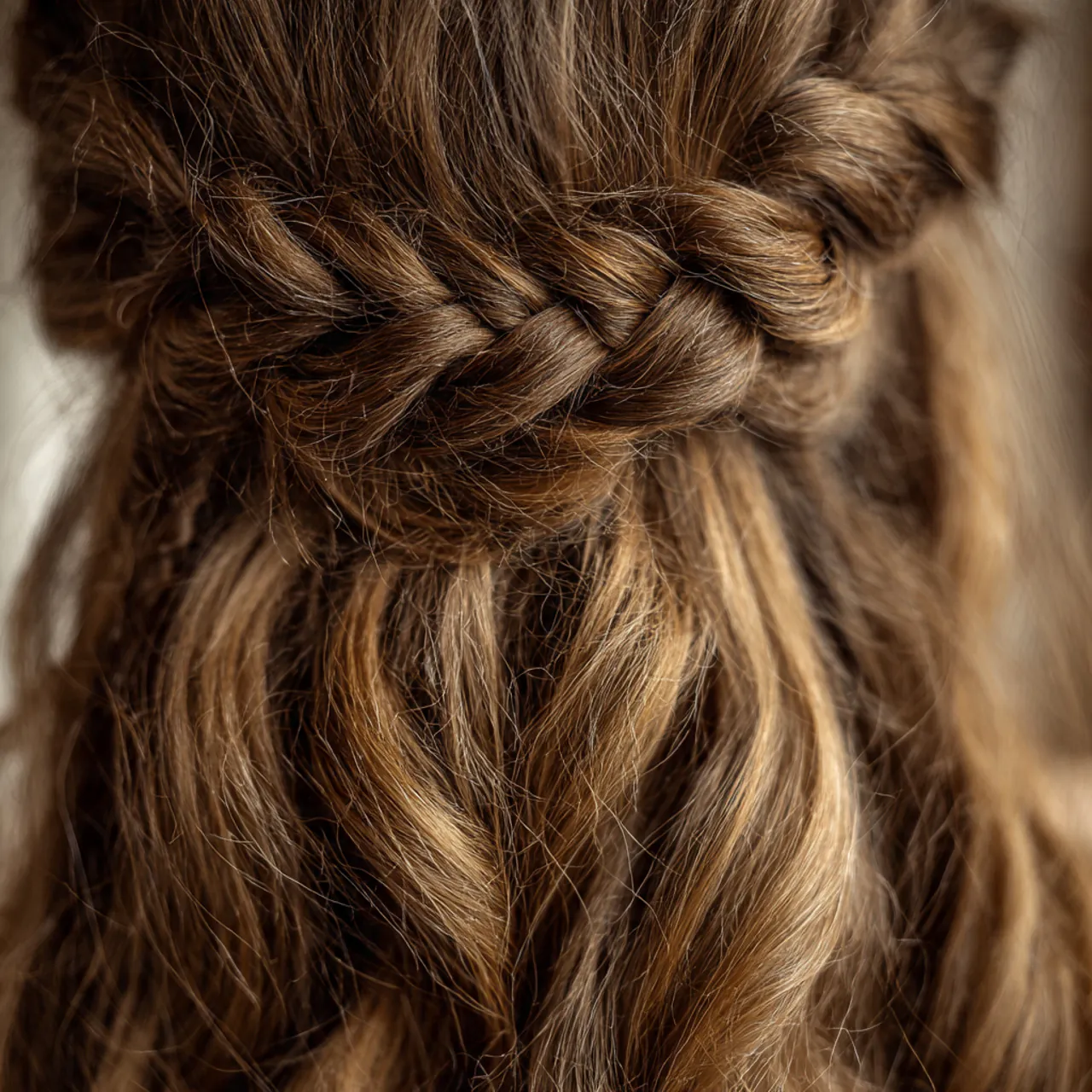 single photo of a messy waterfall braid hairstyle
