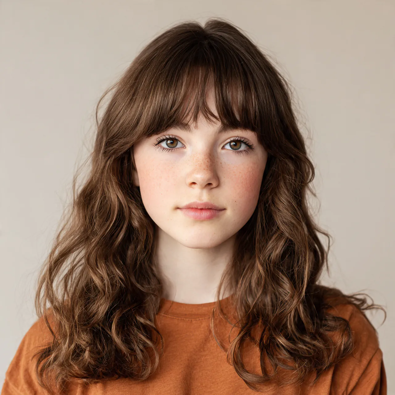 curtain bangs wavy hair