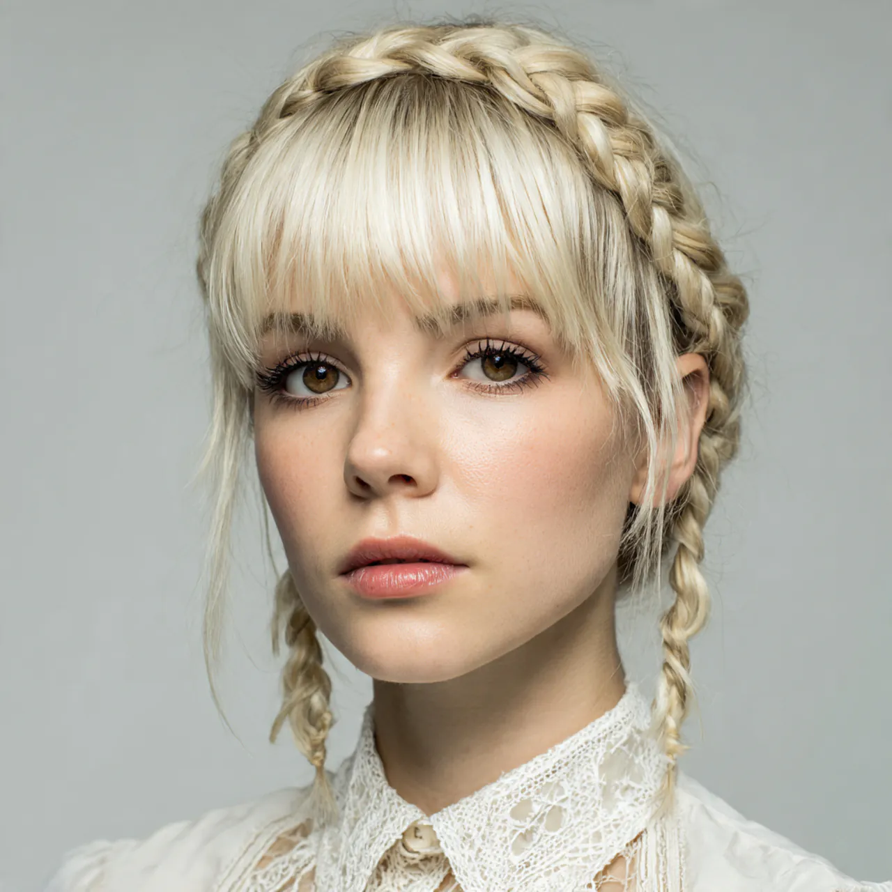 15 Trending Short Braided Hairstyles That Look Stylish & Easy 10 single portrait of a woman with braided bangs hair