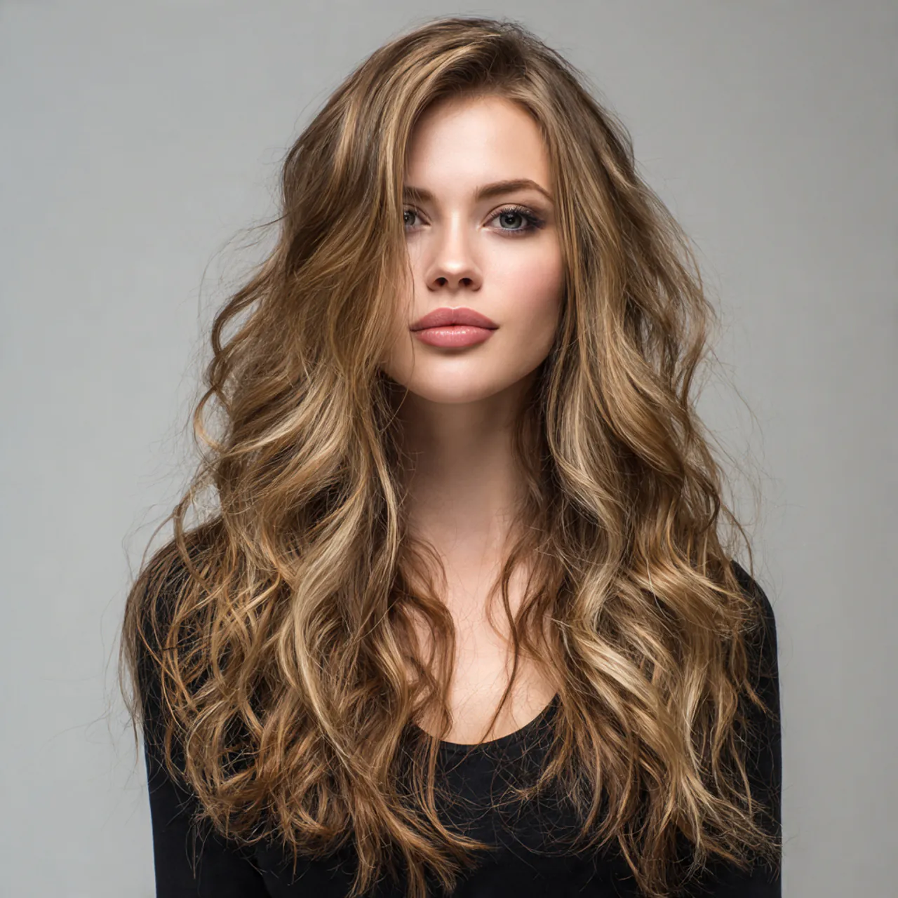 single portrait of a woman with loose natural wave