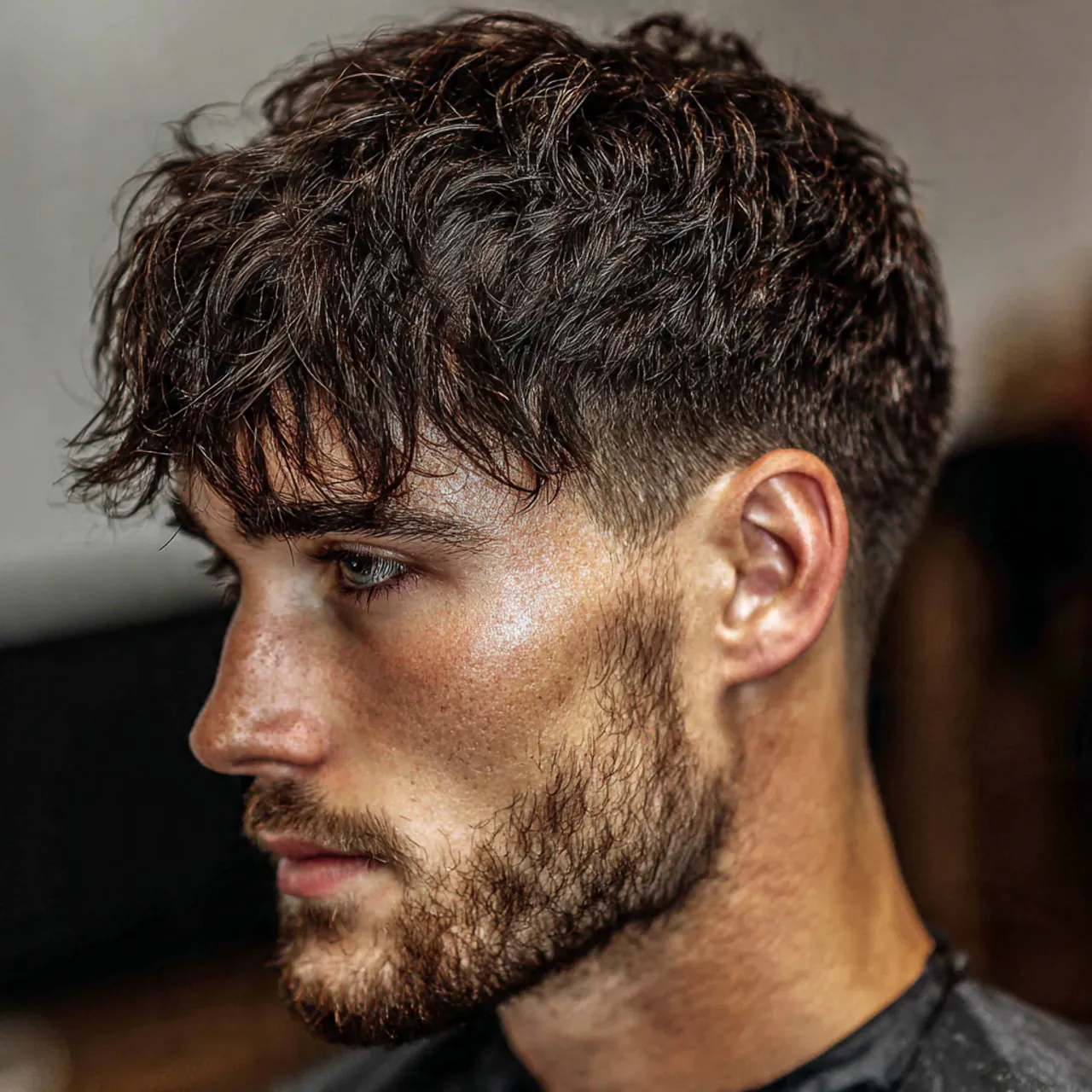 textured wolf cut men