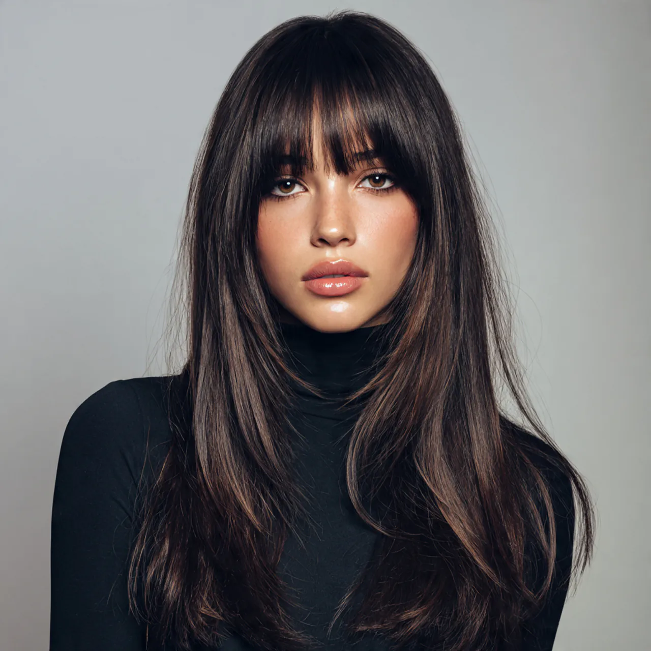 Curtain Bangs Straight Hair: 16 Sleek Style Ideas 6 wispy curtain bangs with long straight hairstyle s 1