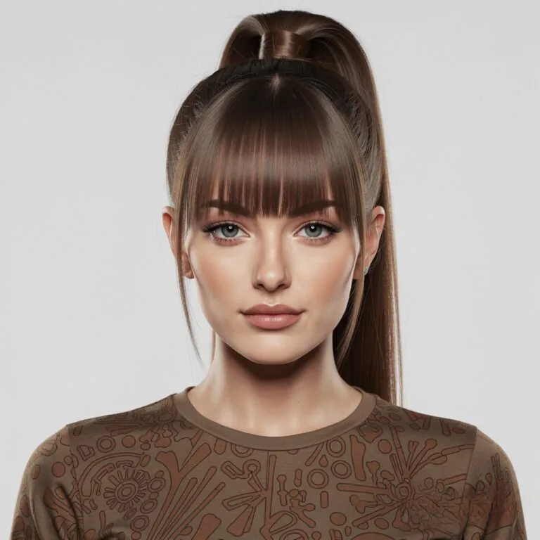 Ponytail Hairstyles with Bangs: 13 Trendy & Chic Ideas that You'll Love 7 ponytail hairstyles with bangs