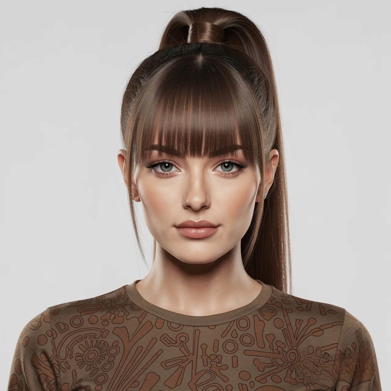 ponytail hairstyles with bangs