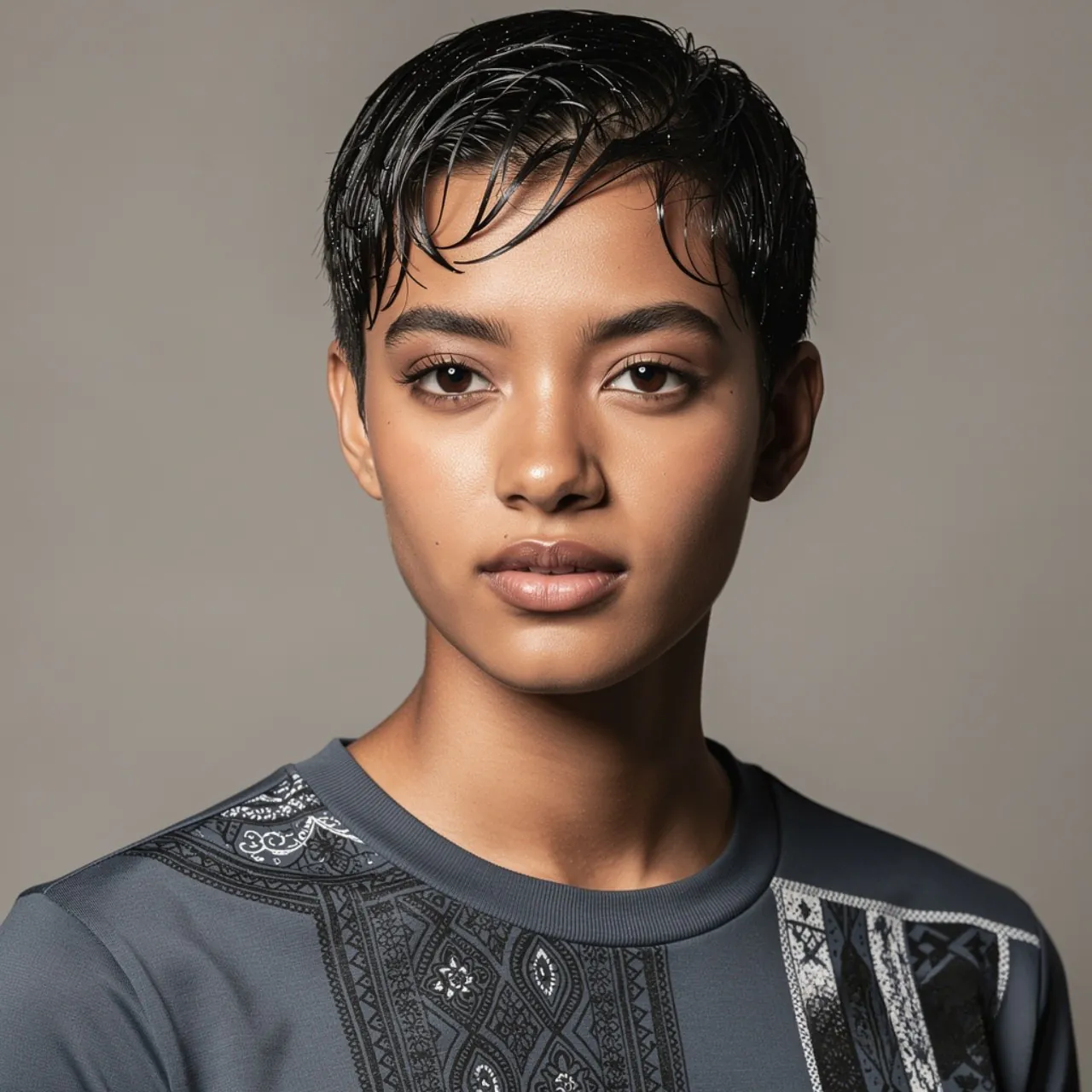 Wet Look Natural Hairstyles for Short Hair