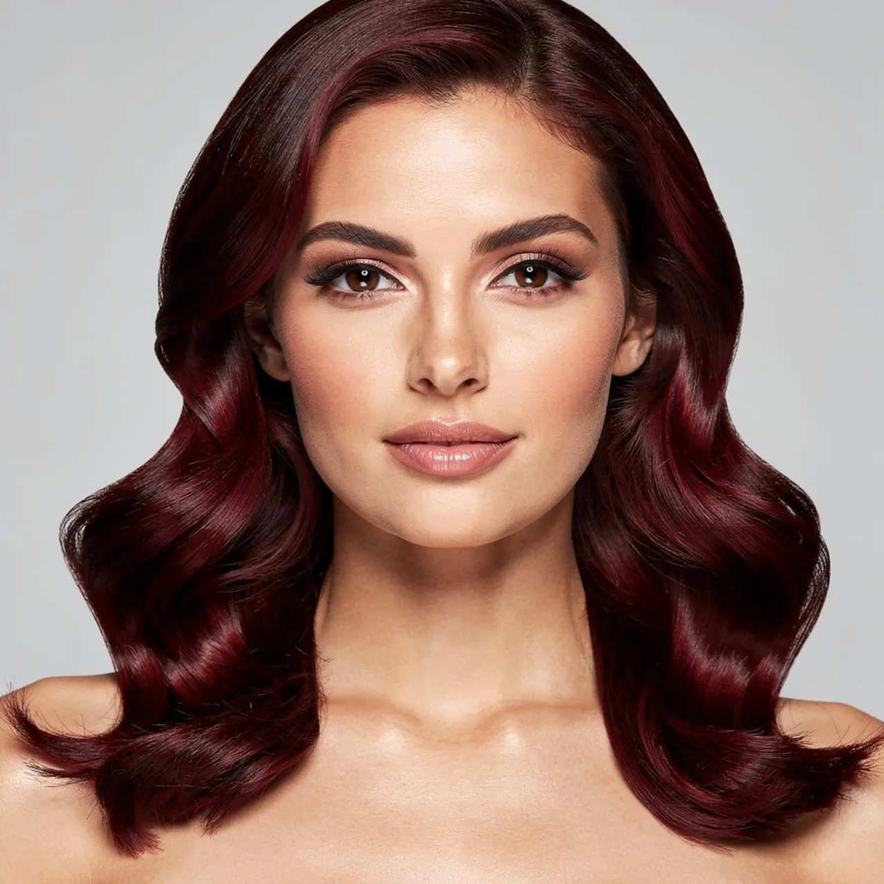 a single portrait of a woman with chocolate cherry