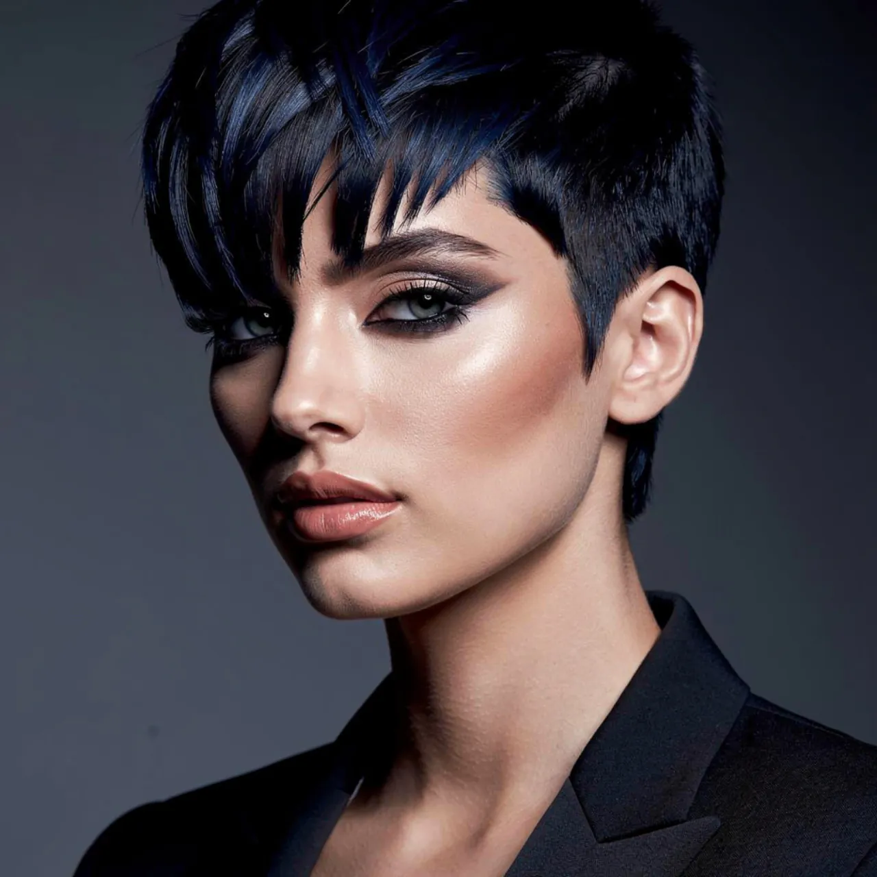 Edgy Hair Color: 13 Trending Ideas Worth Trying 2 a single portrait photo of a person with midnight