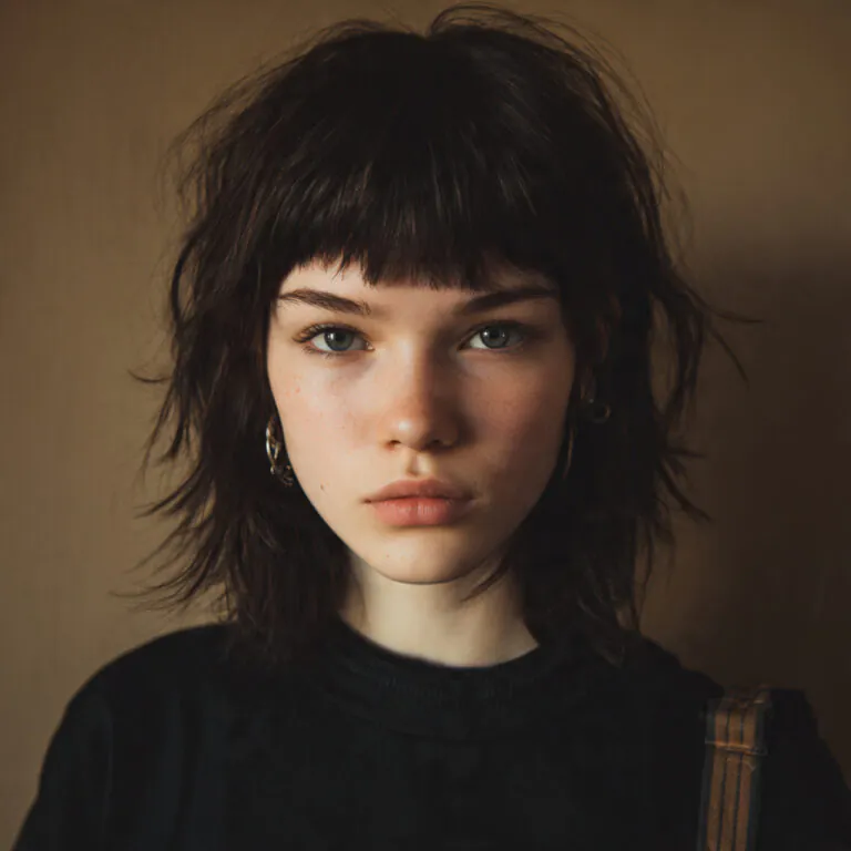 wolf cut with bangs