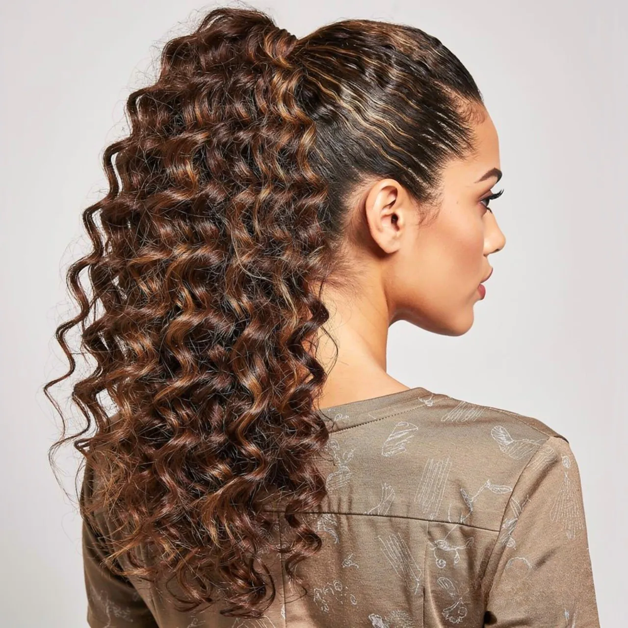 Fancy Ponytail Hairstyles: 15 Trendy Ideas that You’ll Love 6 curly glam ponytail hairstyle square portrait focu