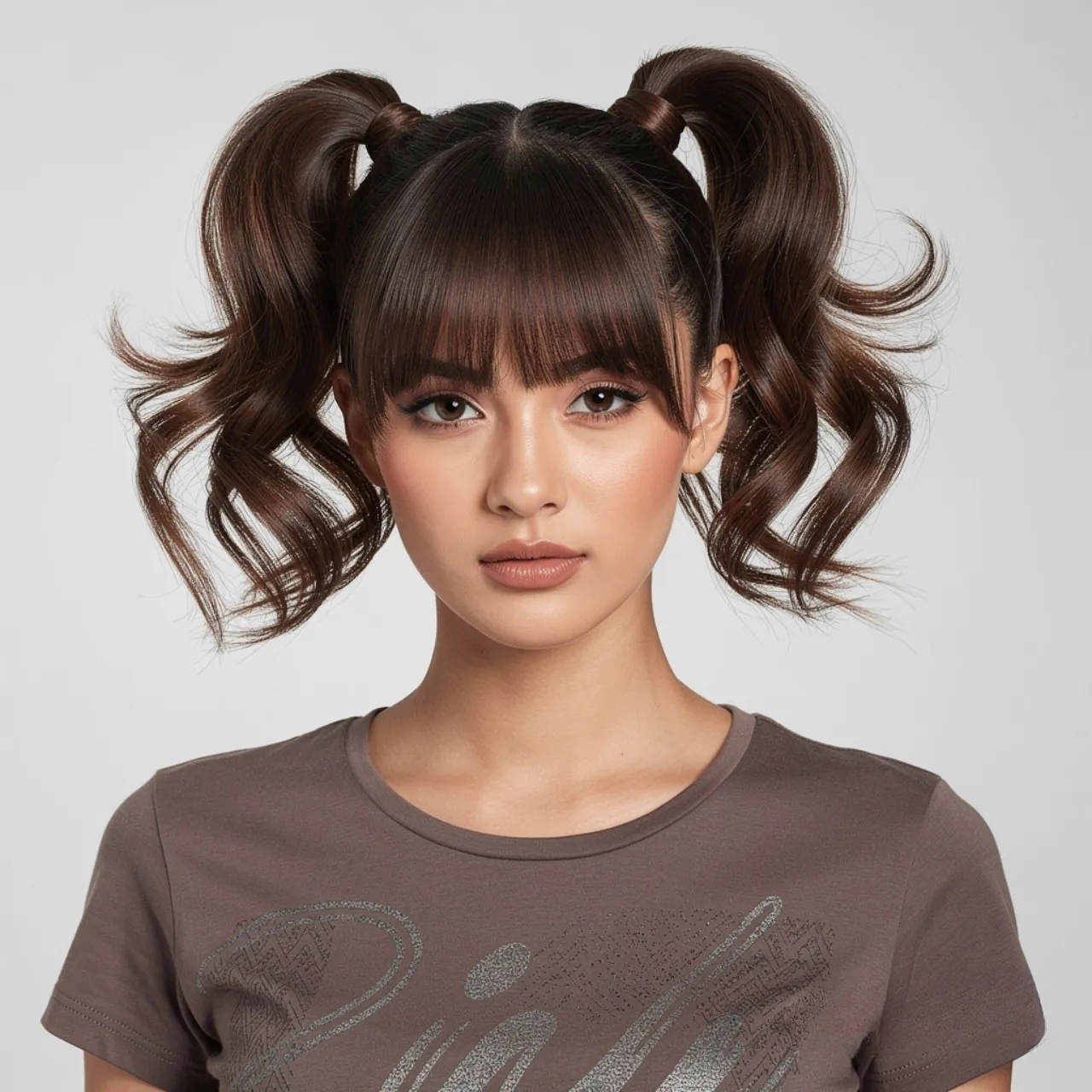double short ponytail hairstyle square portrait fo