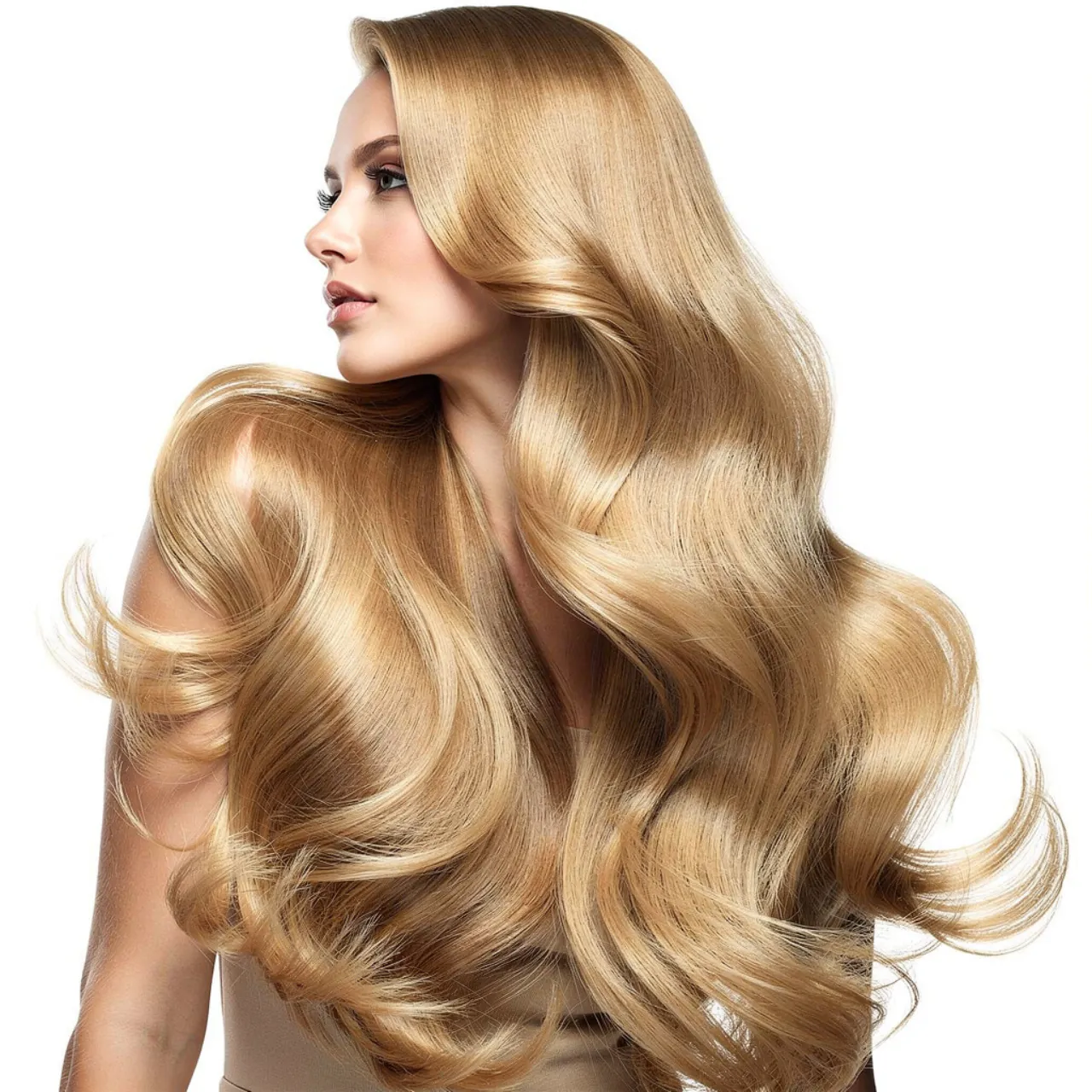 golden blonde hair color single portrait showing b