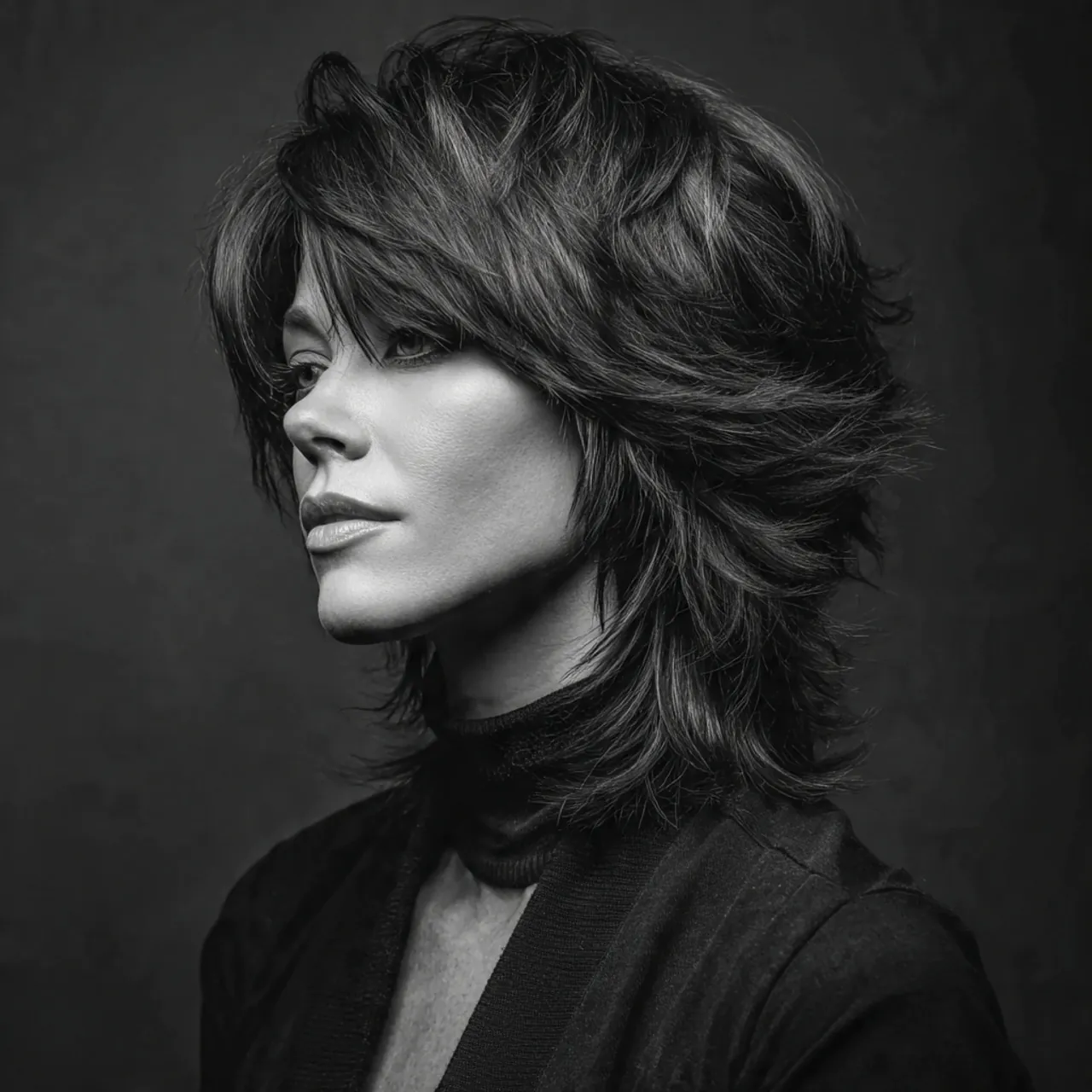 layered wolf cut hairstyle for a woman modern salo