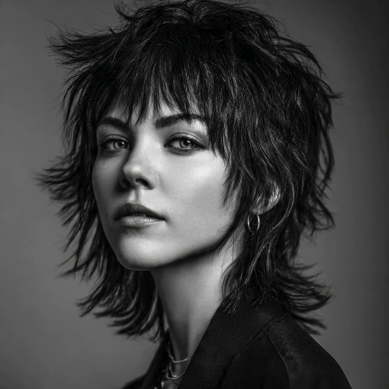 messy wolf cut hairstyle for women textured layers