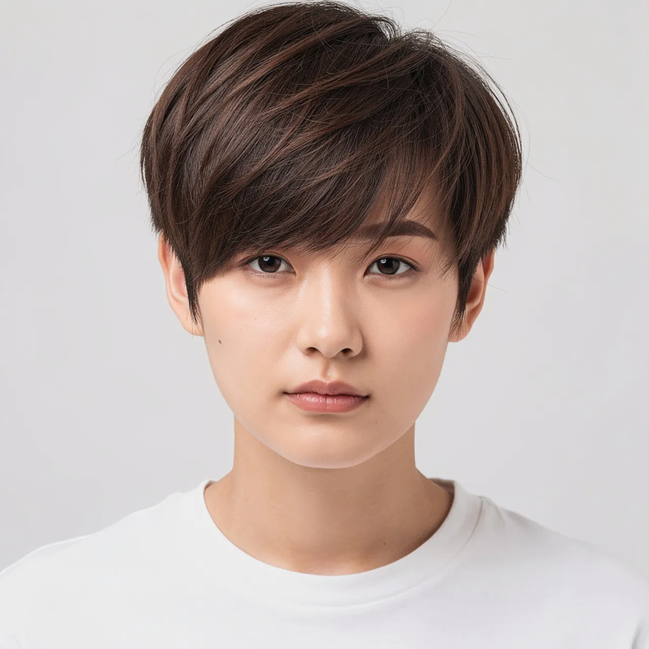 minimal medium wolf cut hairstyle square format si