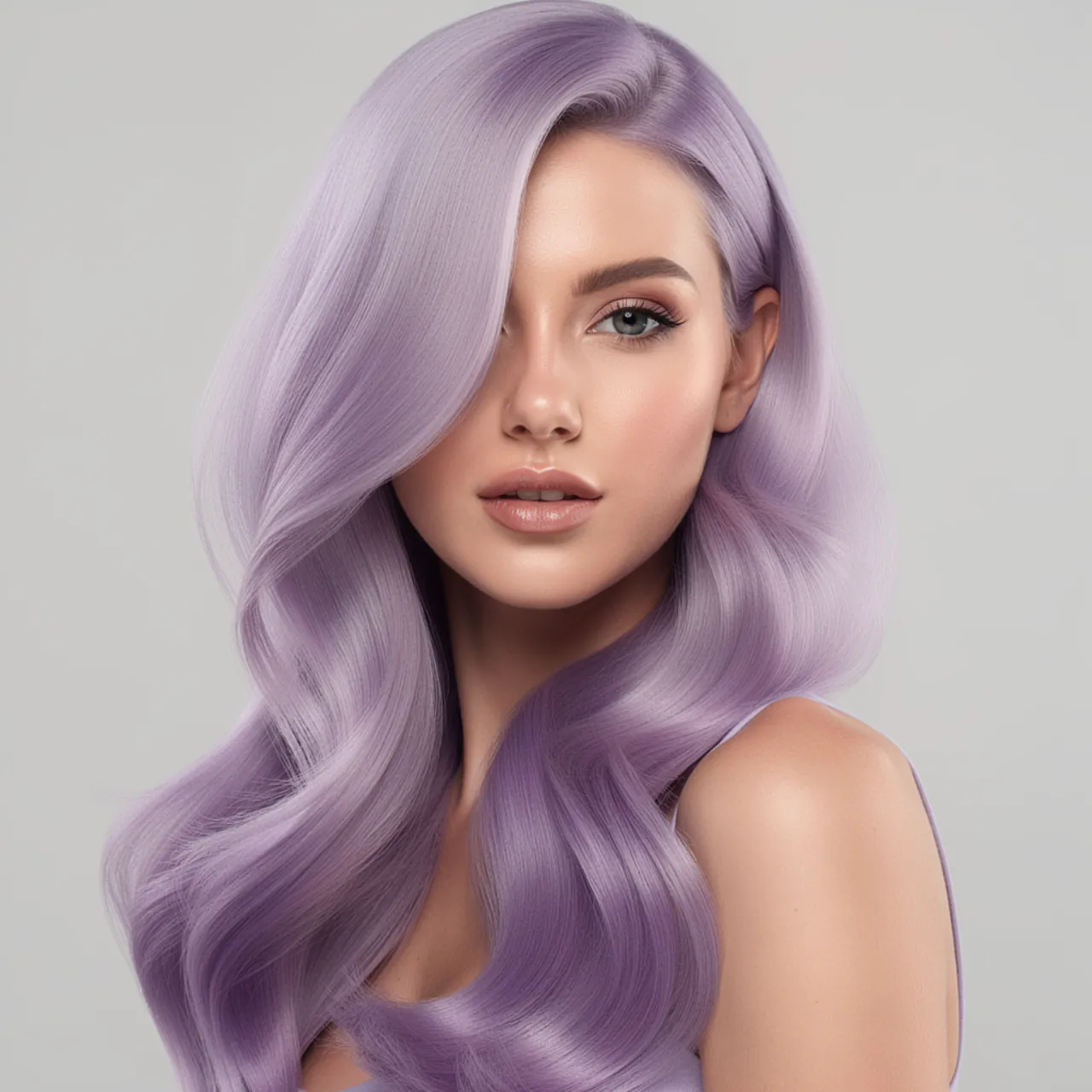 pastel lavender hair color single portrait beautif