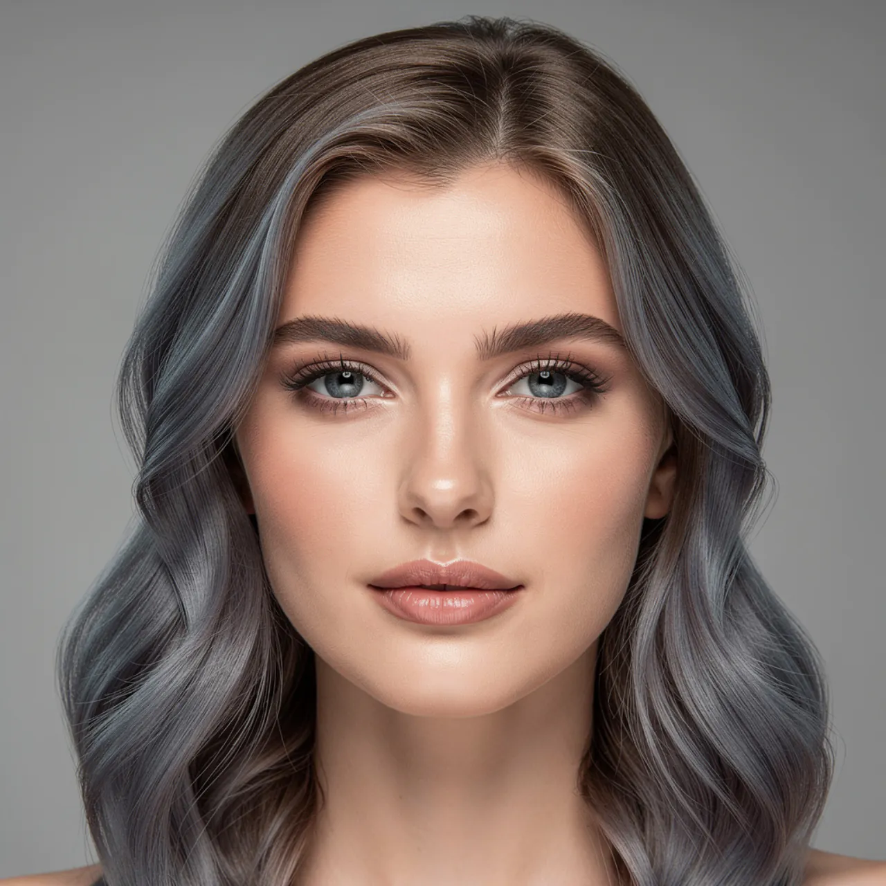 portrait of a person with ash brown hair with cool