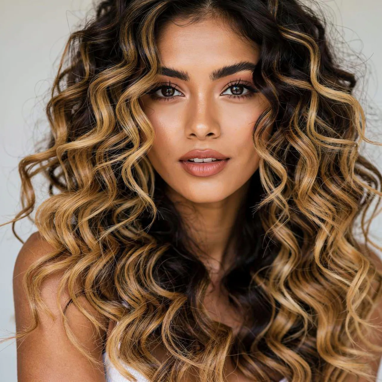16 Trendy Curly Hair Color Ideas for Every Curl Type 2 portrait of a woman with dark curly hair featuring
