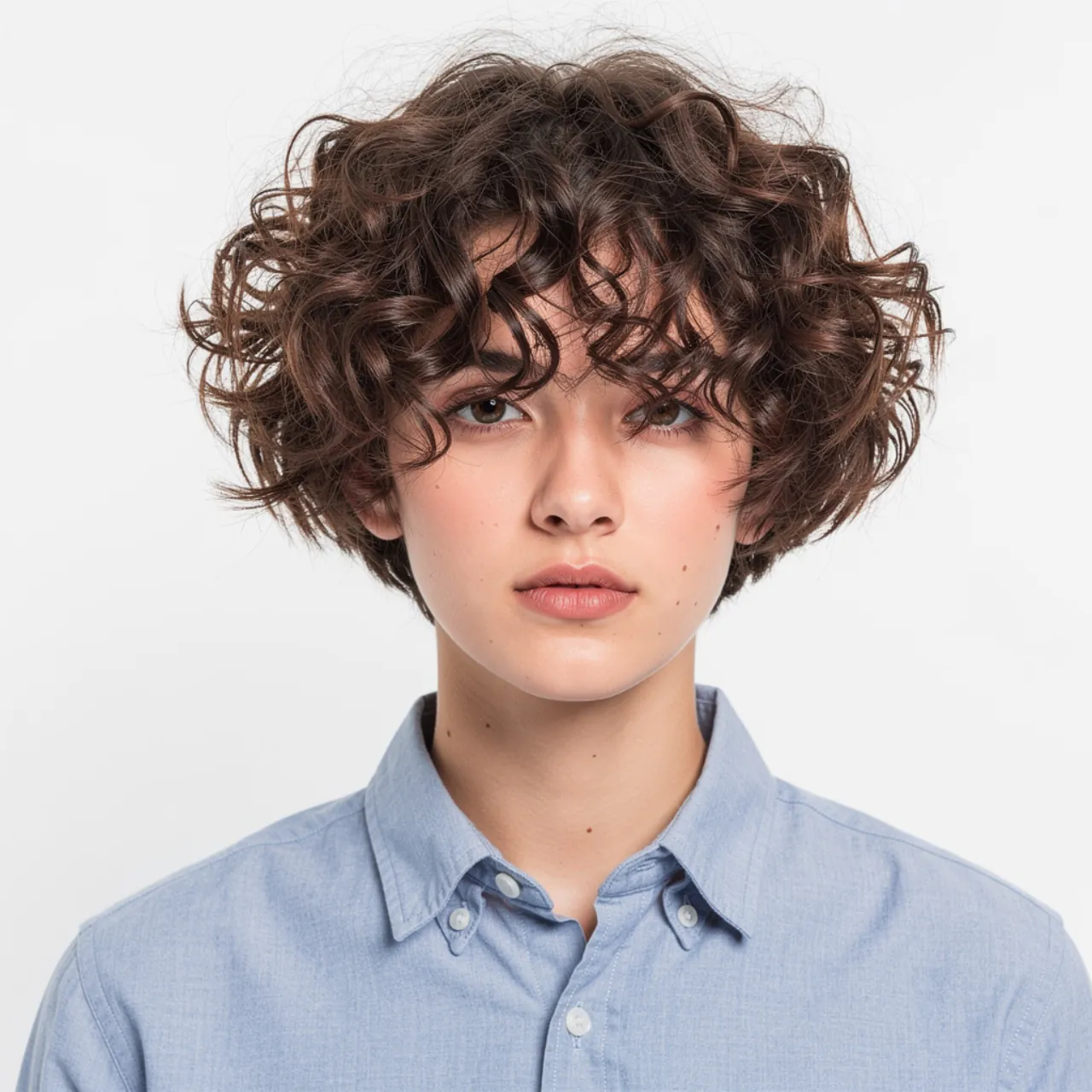 portrait photo of a person with a curly medium wol