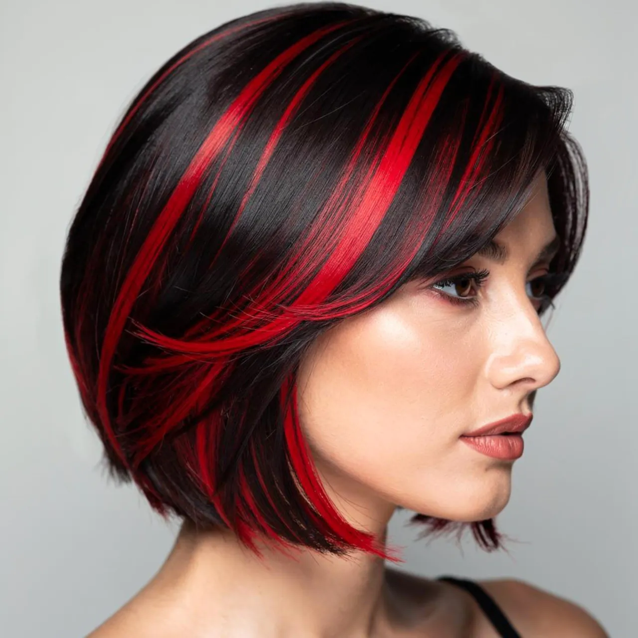 red peekaboo highlights hair color vibrant red hai