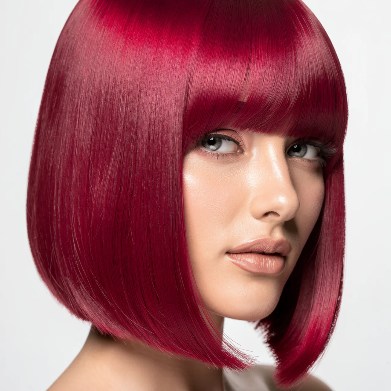 rose red hair color single portrait vibrant rose r