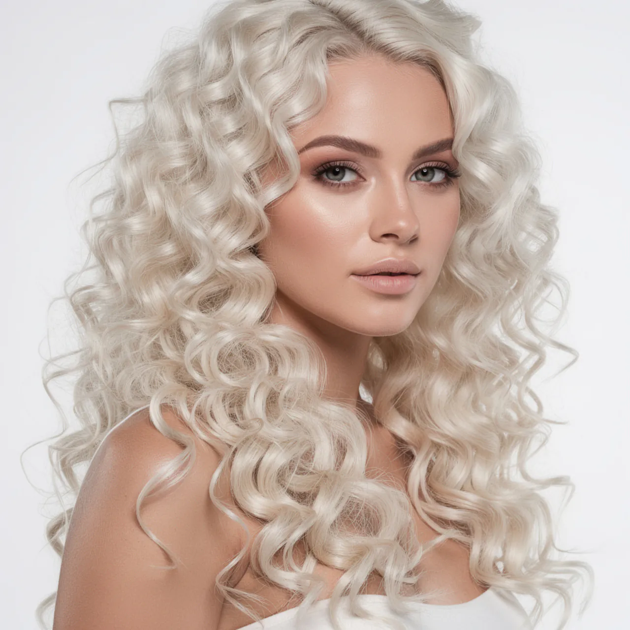 16 Trendy Curly Hair Color Ideas for Every Curl Type 6 single portrait of a person with platinum blonde c
