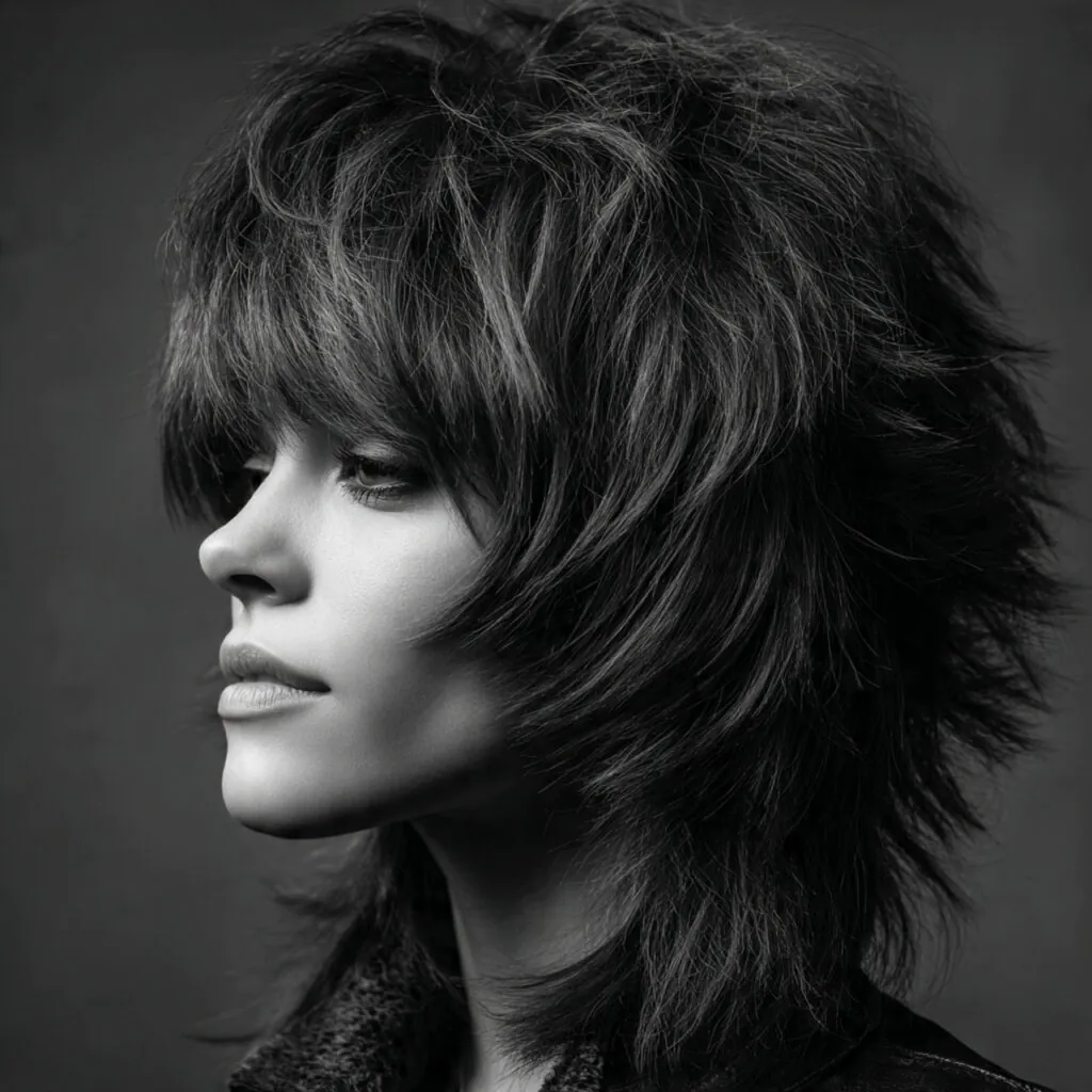 16 Wolf Cut with Bangs: Trendy Styles & Ideas 15 single portrait photo of a person with a voluminou