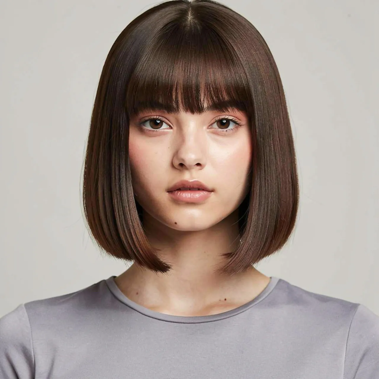 16 Trending Prom Hairstyles for Medium Hair that You,ll Love 5 square portrait of a person with sleek straight lo 1