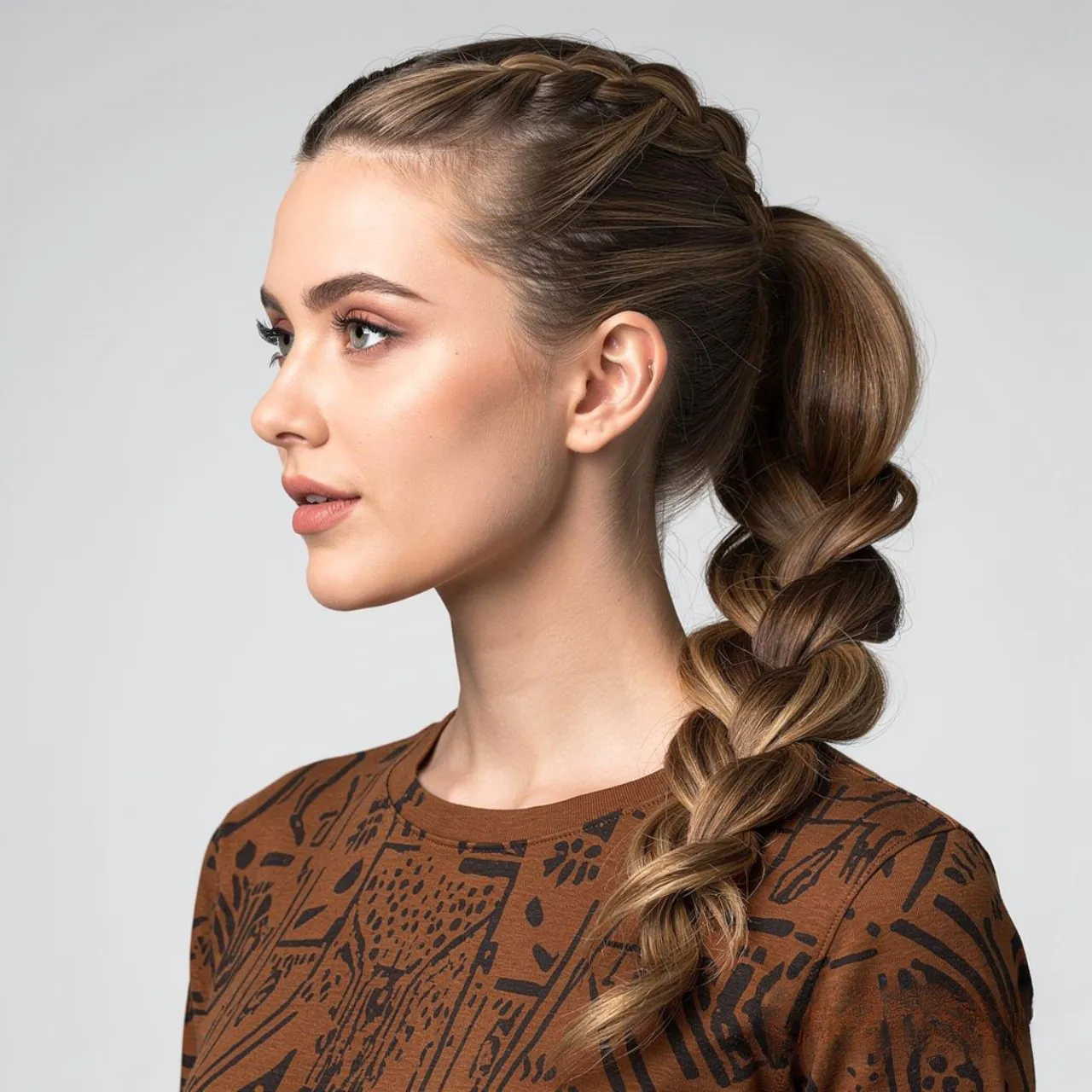 Fancy Ponytail Hairstyles: 15 Trendy Ideas that You’ll Love 3 square portrait of a woman with a low twisted pony 1