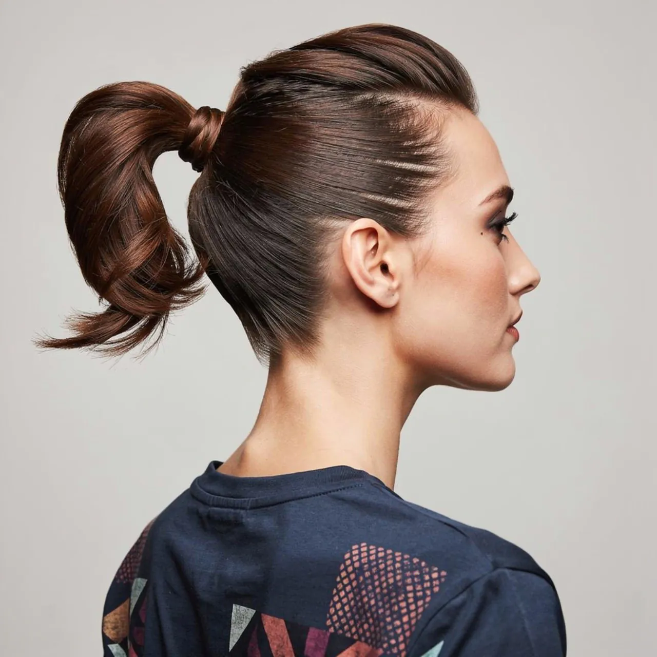 twisted short ponytail hairstyle square portrait f